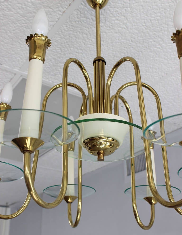 Italian Fontana Arte Style Chandelier For Sale