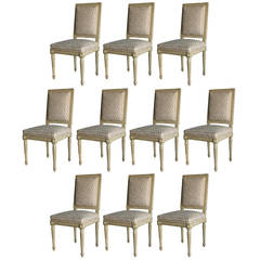 Ten Louis XVI Style Dining Chairs