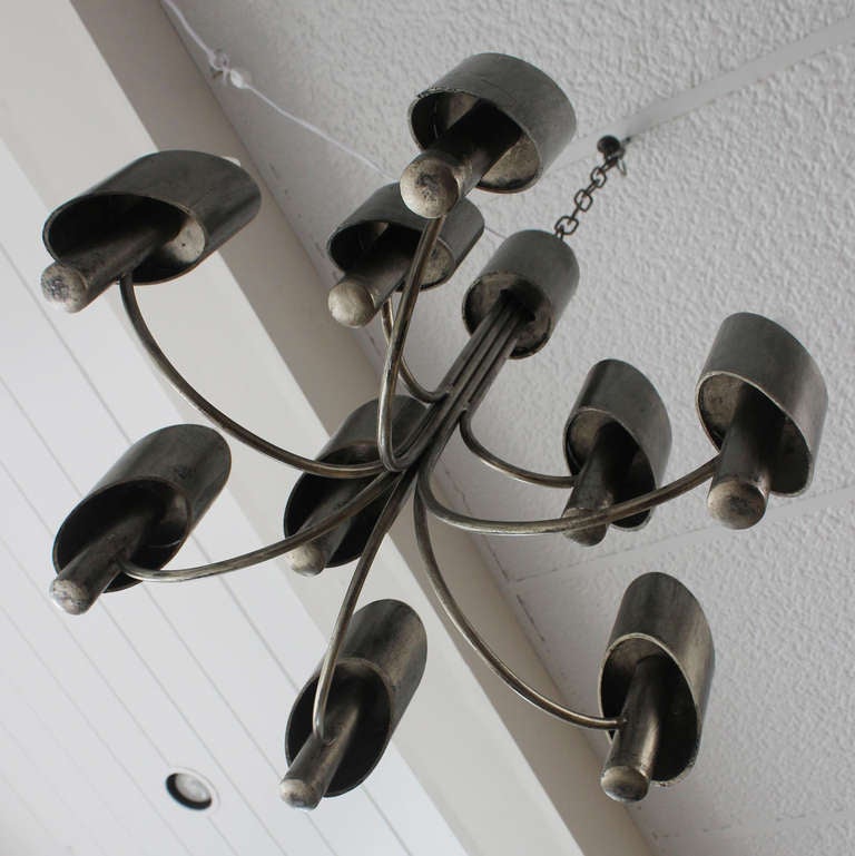 Fantoni Brutalist Chandelier In Excellent Condition For Sale In Southampton, NY