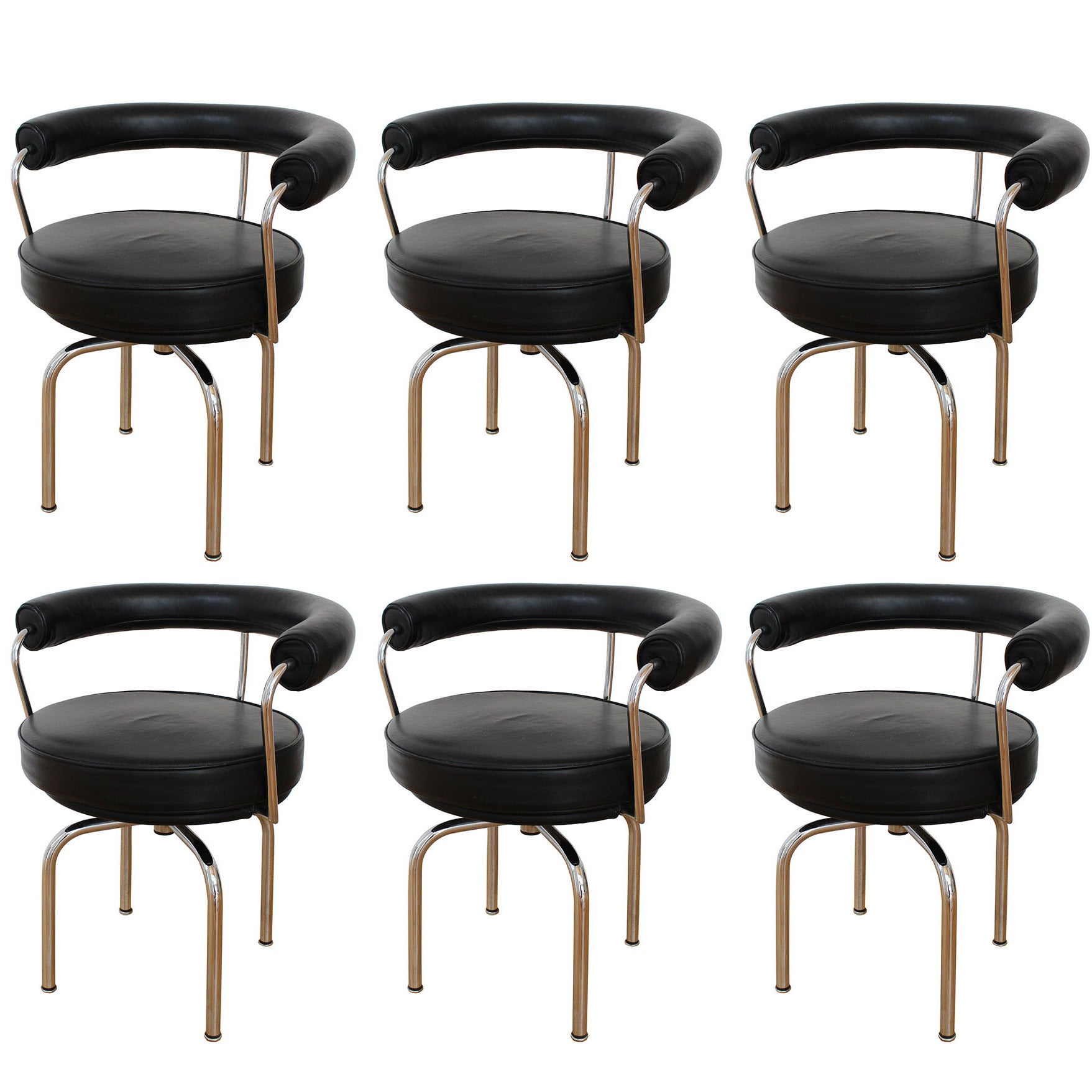 Set of Six LC7 Jeanneret, Perriand, LeCorbusier Chairs