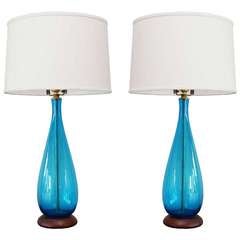 Pair Murano Glass Lamps