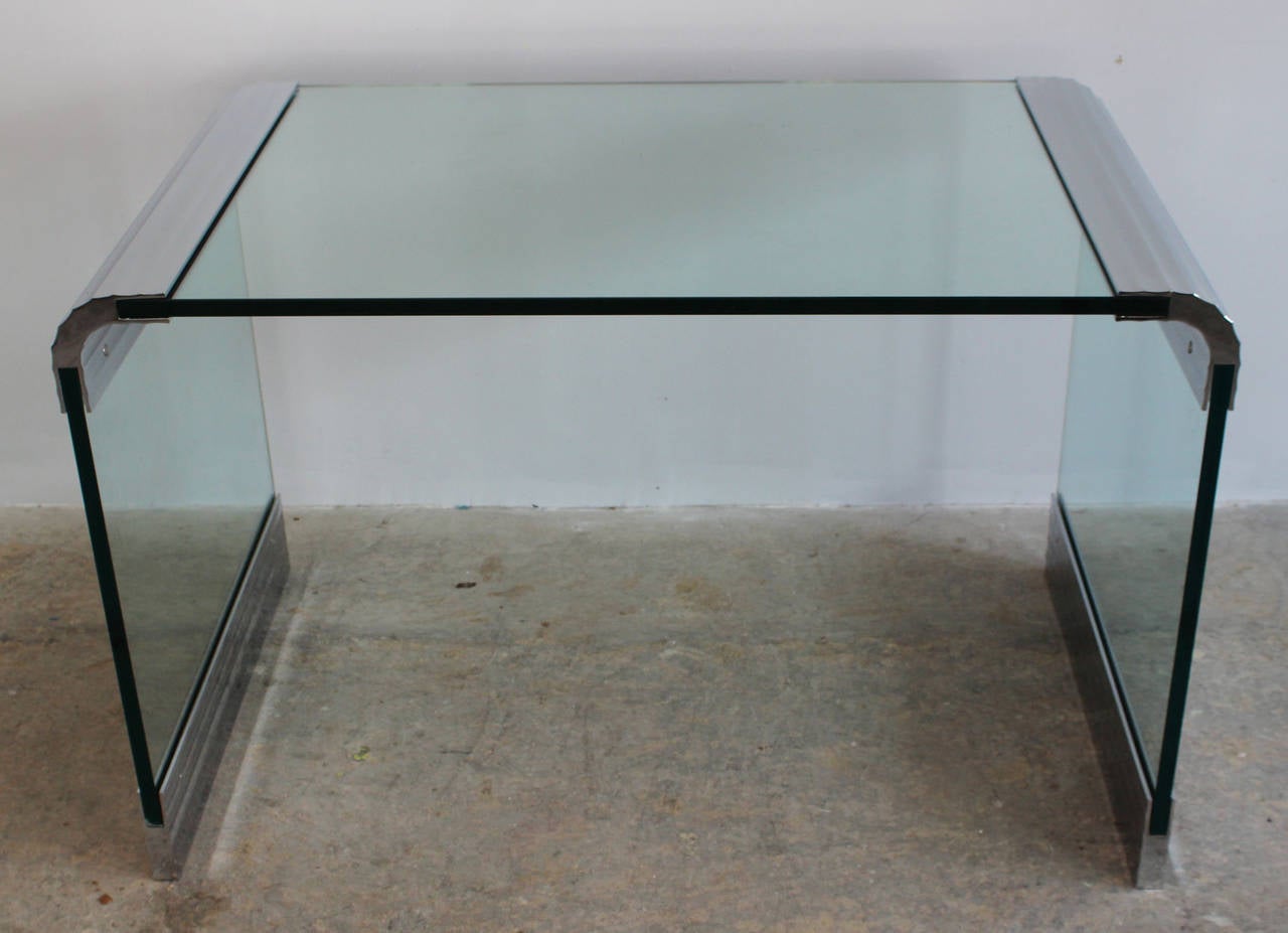 Italian Pace Glass Desk For Sale