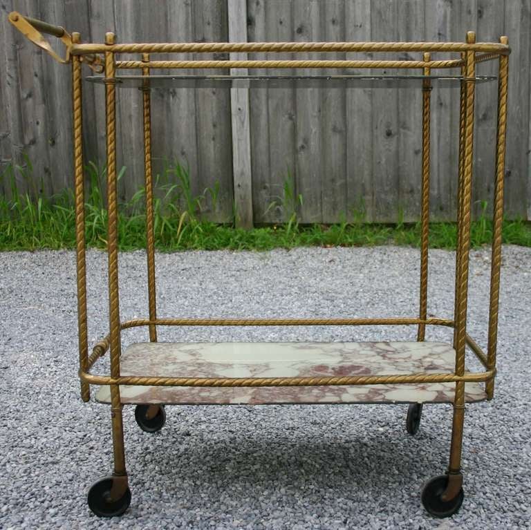 Italian Bar Cart In Good Condition For Sale In Southampton, NY