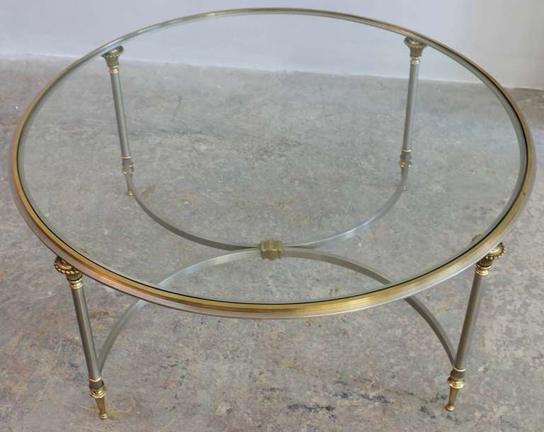 Italian Regency Dual Metal Coffee Table For Sale