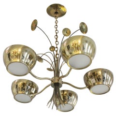 Lightolier Brass Chandelier