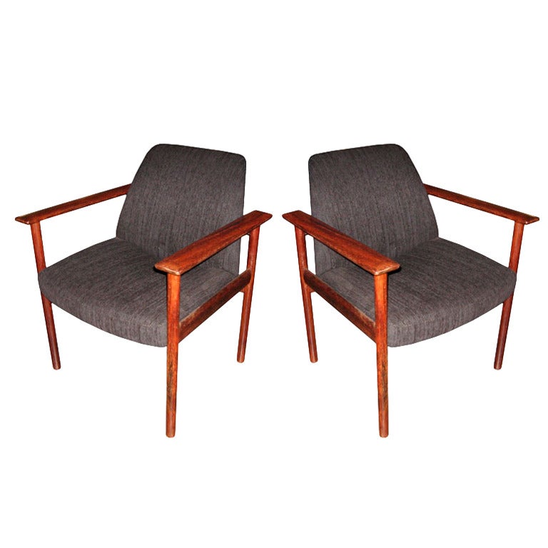 Pair of Rosewood Armchairs For Sale