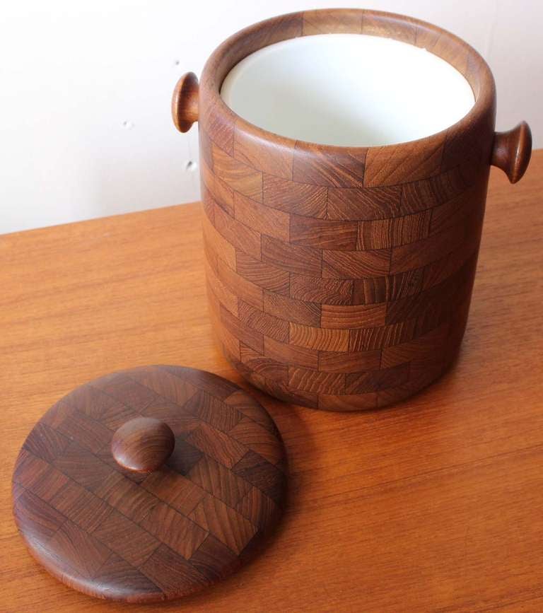 Mid-Century Modern Teak End Grain Ice Bucket