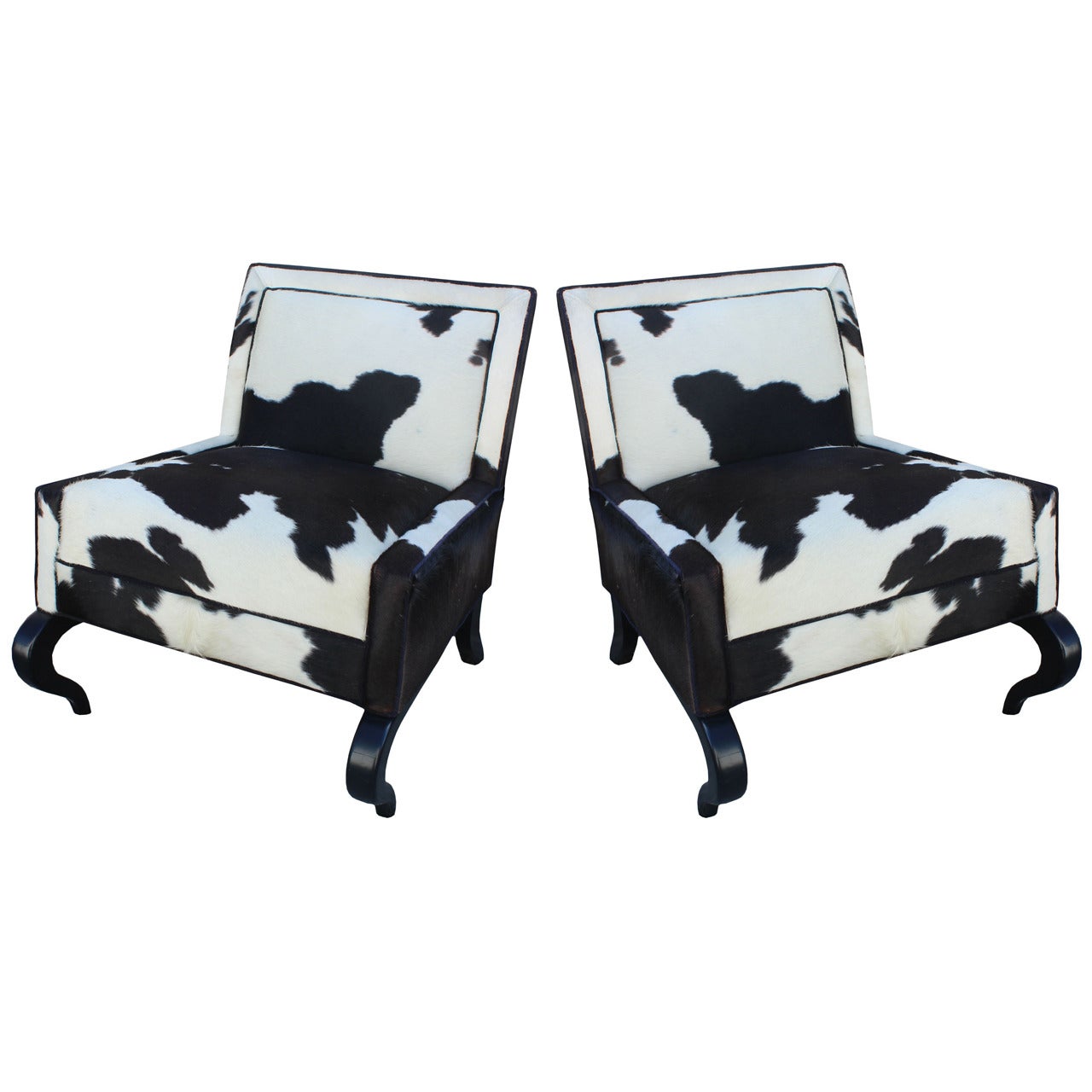 Pair of Pony Slipper Chairs For Sale