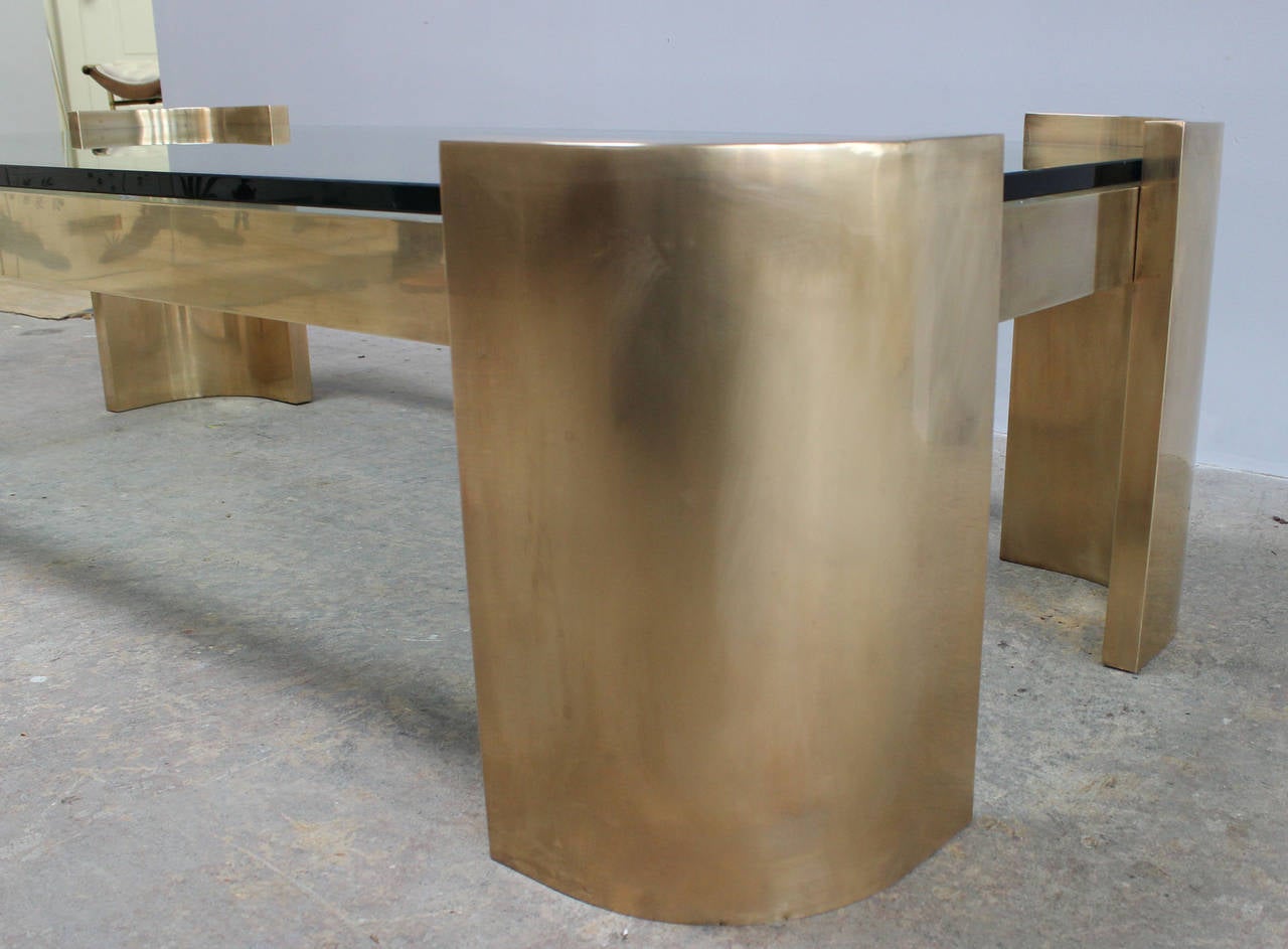 Late 20th Century Ron Seff Solid Brass Coffee Table