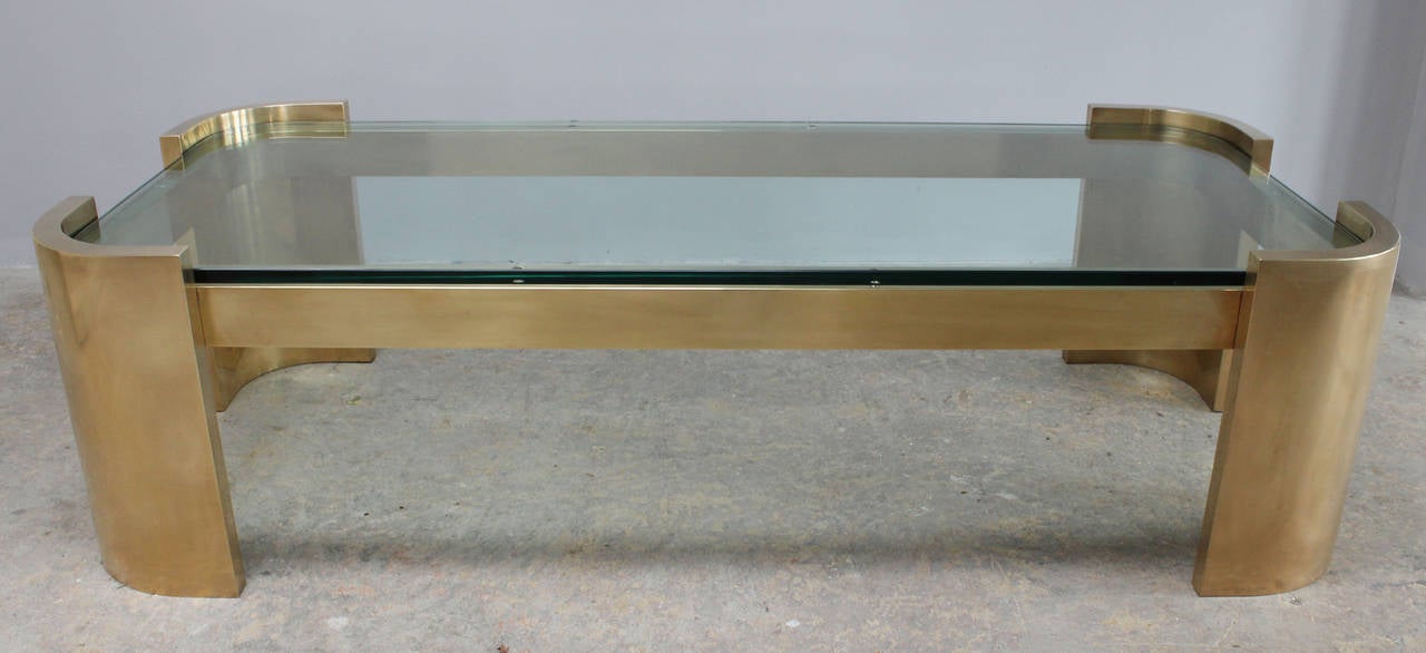 American Ron Seff Solid Brass Coffee Table