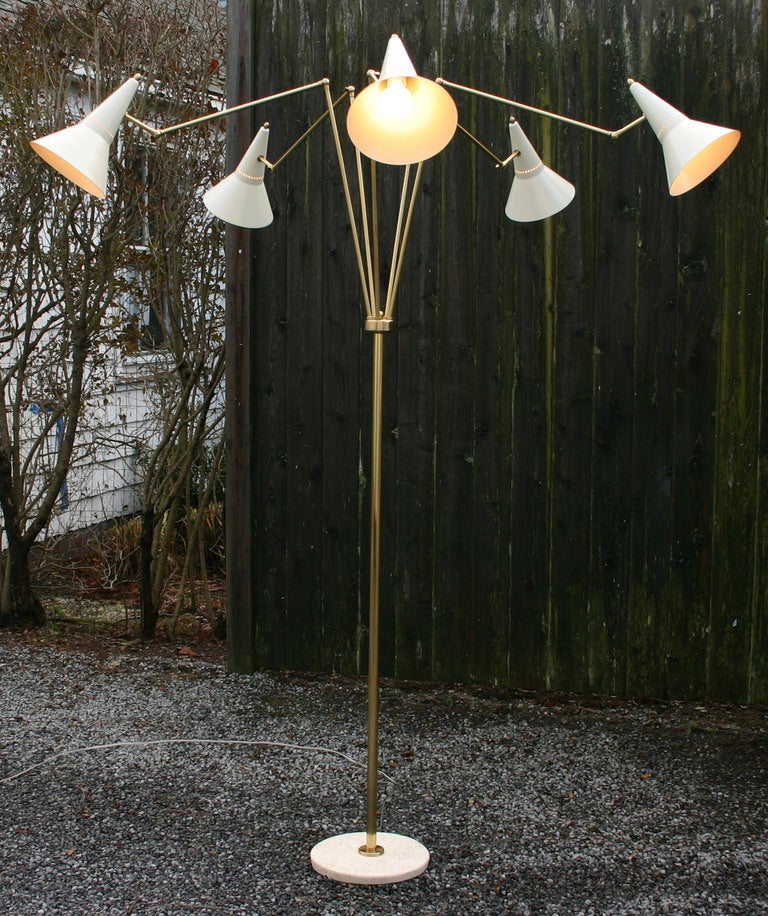 Italian Articulating Floor Lamp In Excellent Condition For Sale In Southampton, NY