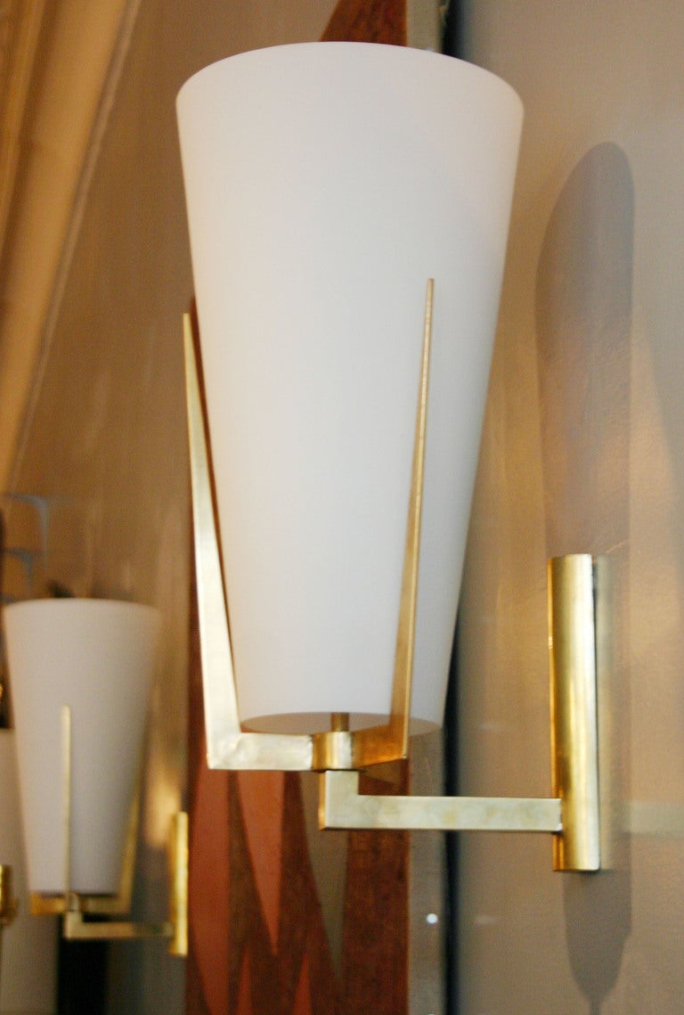 Mid-Century Modern Pair of Italian Cone Sconces