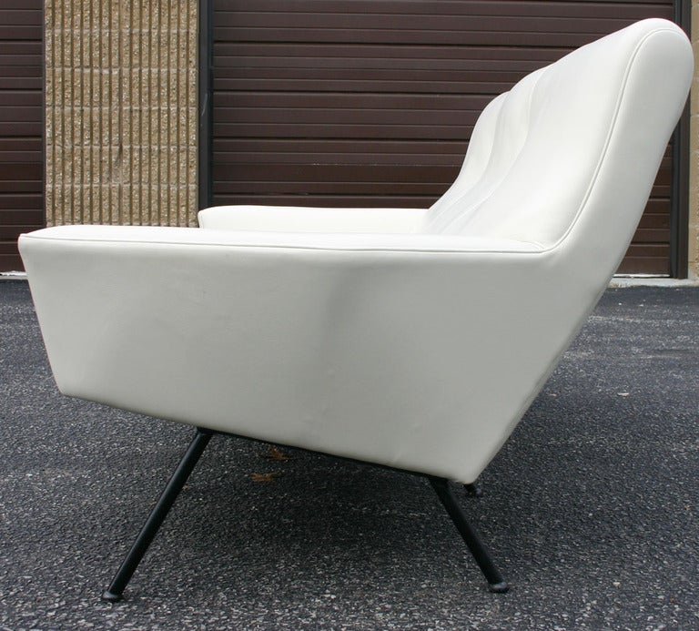 Mid-Century Modern Italian Leather Sofa For Sale