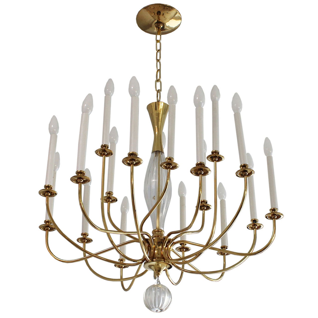 Crystal and Brass Regency Chandelier