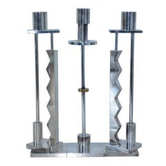 Set of Silverplate Candlesticks by Ettore Sottsass
