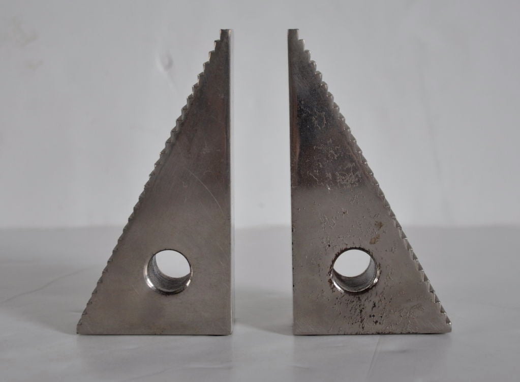 Nickel Modernist Bookends - France