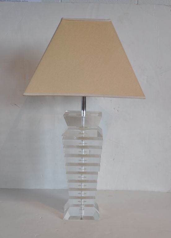 Stacked Lucite Lamp