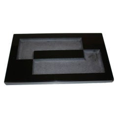 Rare Black Glass Tray - Jean Luce