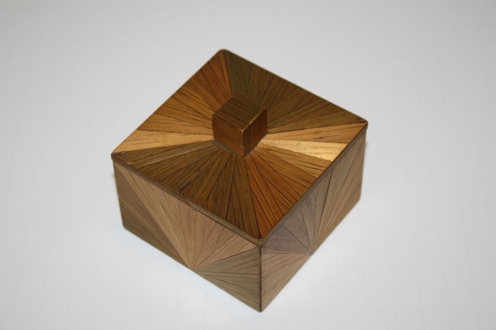 Mid-20th Century Straw Marquetry Box - Attributed to  Jean-Michel Frank For Sale