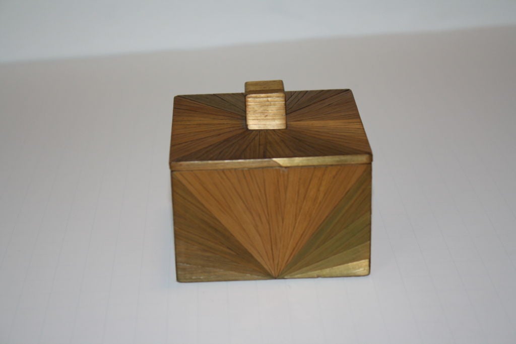 Straw Marquetry Box - Attributed to  Jean-Michel Frank For Sale 1