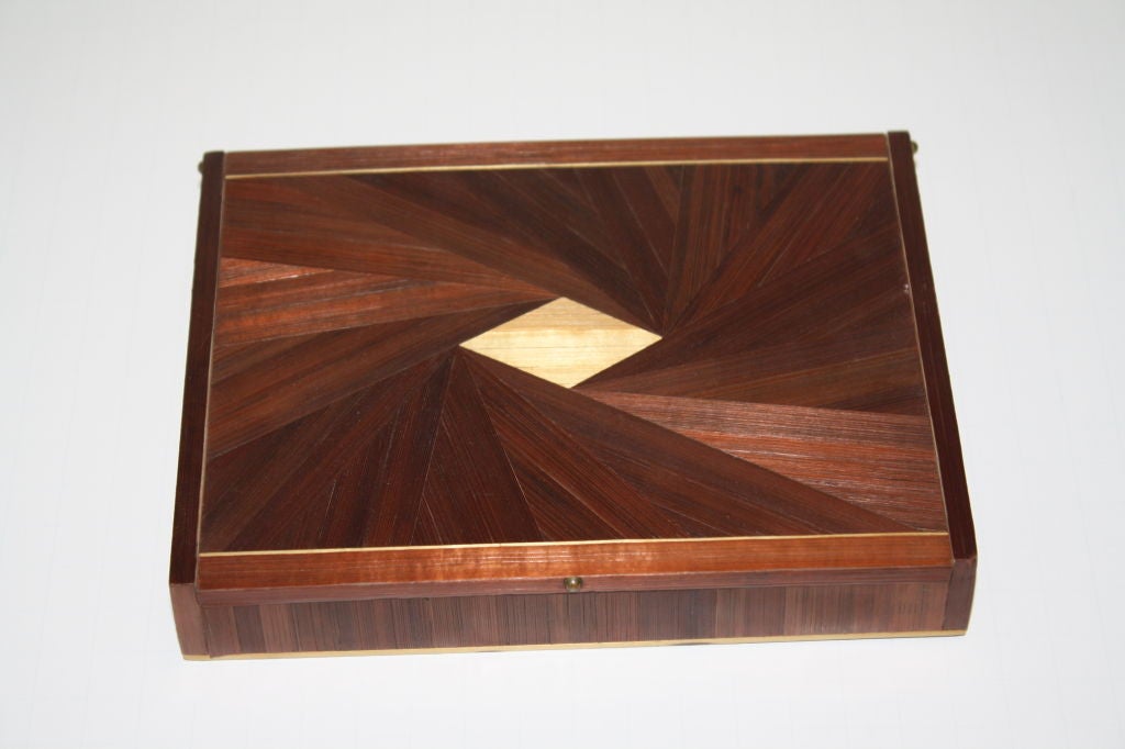 Straw Marquetry Box - Attributed to Jean-Michel Frank In Excellent Condition For Sale In SouthPort, CT