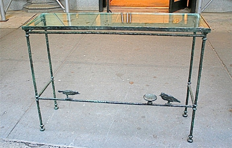 Bronze Etruscan Style Chodoff Console with Birds, New York, c. 1984 2
