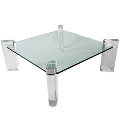Karl Springer Glass and Lucite Low Table, Usa, circa 1970s