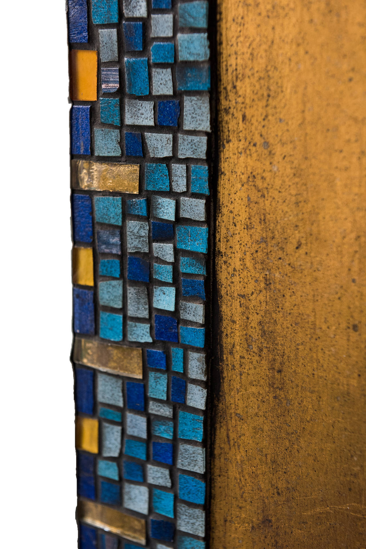 Gilt and Glass Tile Mirror, France, circa 1950 In Excellent Condition In New York, NY