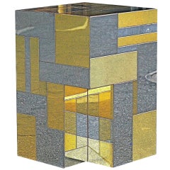 A Chrome and Brass Cityscape Cube by Paul Evans for Directional, USA, c. 1970s