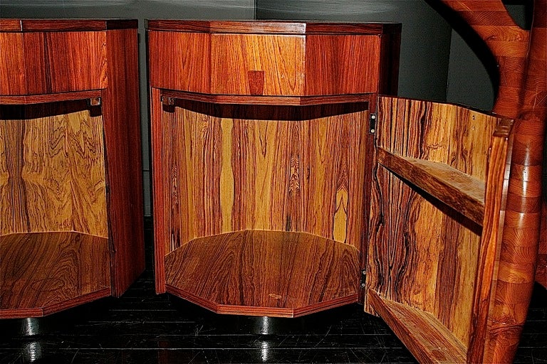 Pair of Decagonal Rosewood Drum Tables by Harvey Probber, USA, c. 1950s In Excellent Condition In New York, NY
