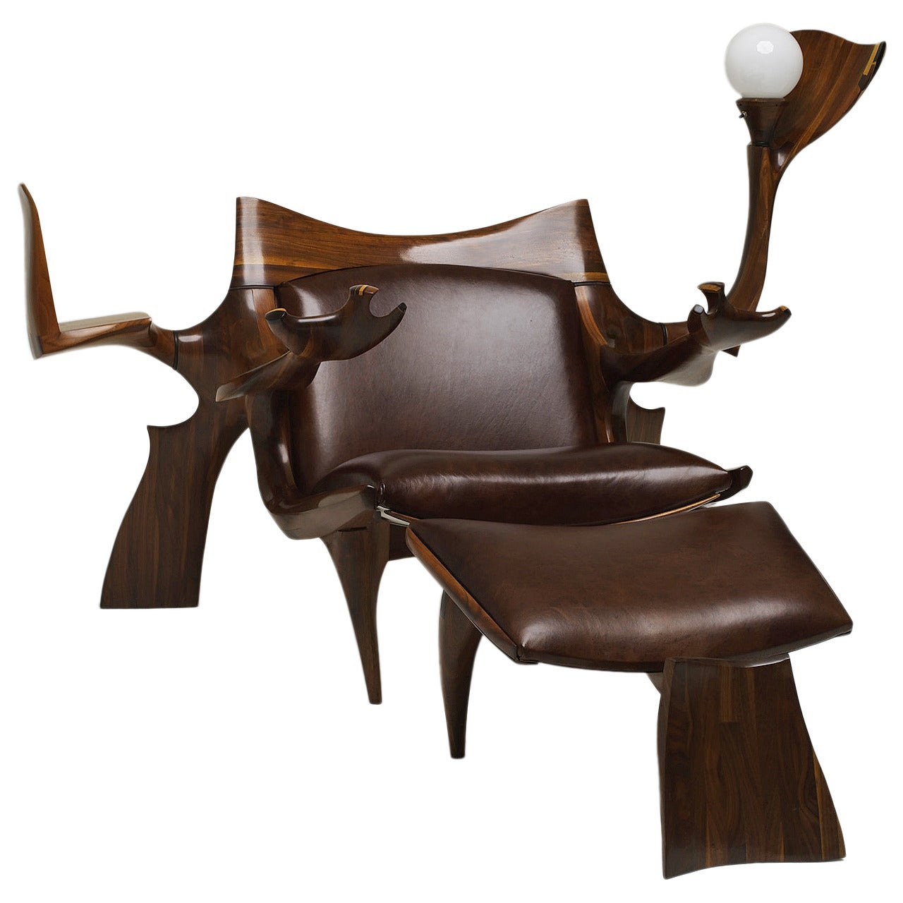 Jack Rogers Hopkins, Custom Lounge Chair and Ottoman, USA, 1972 For Sale