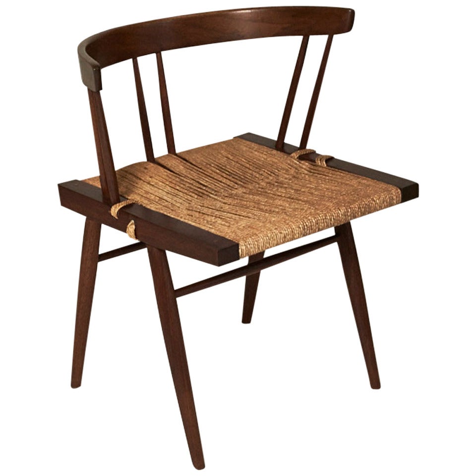 George Nakashima, Chaise en noyer noir et tissé, États-Unis, 1957