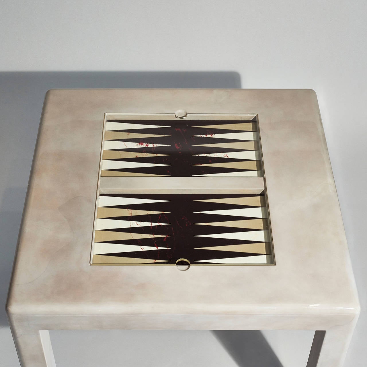 Karl Springer Lacquered Goatskin Backgammon Table, USA, 1973 In Excellent Condition In New York, NY