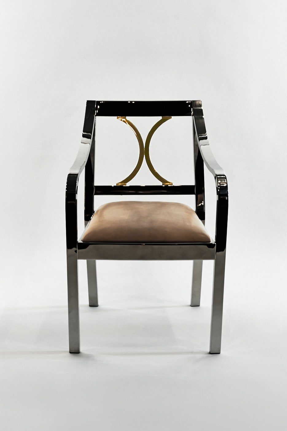 Karl Springer, Polished Steel and Brass Armchair, USA, 1980 In Excellent Condition In New York, NY