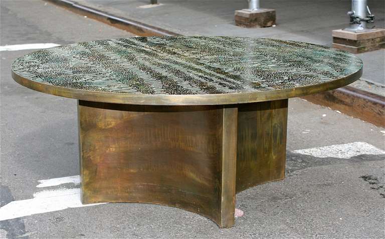 Late 20th Century Eternal Forest Round Low Table by Phillip and Kelvin LaVerne, USA, c. 1970s
