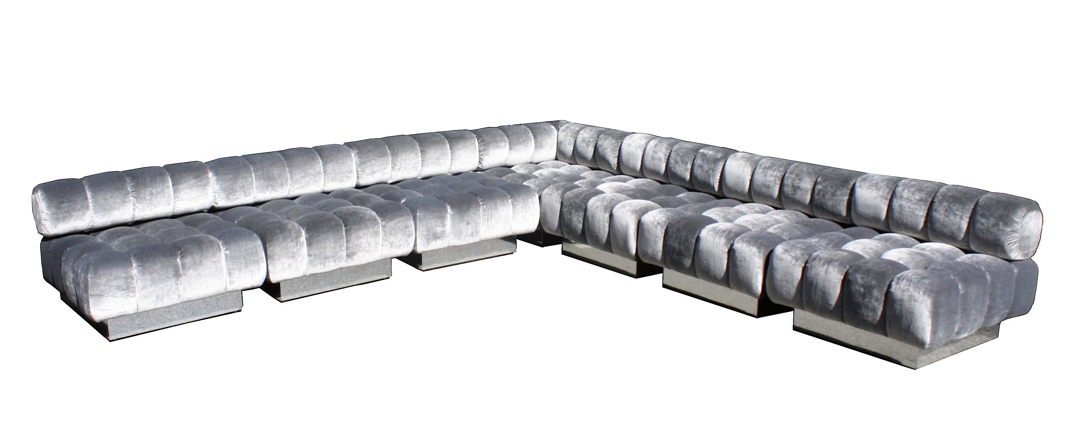 A Seven-Section Deep Tufted Sofa by Harvey Probber. USA, 1970s.