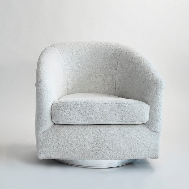 Milo Baughman, Pair of Shearling Swivel Chairs, USA, c. 1970's 2