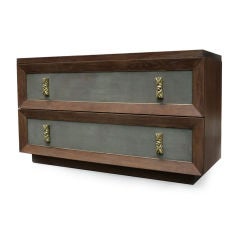 James Mont, Cerused Oak and Leather Chest, USA, c. 1940's 12