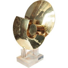 Vintage Polished Brass and Lucite Sculpture by Dolly Moreno