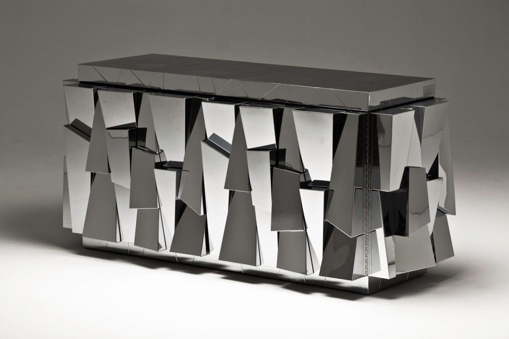 Rare Faceted-front console by Paul Evans 1