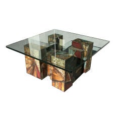 A Sculpted Steel Low Table by Paul Evans