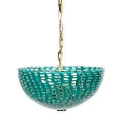 Vintage Turquoise Occhi Glass Chandelier by Tobia Scarpa for Venini