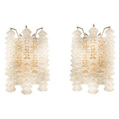 Brass and Crystal Sconces by Kalmar