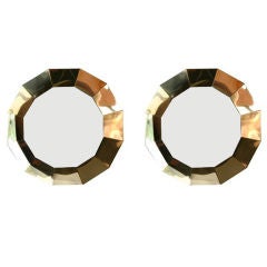 A Pair of Faceted Curtis Jere Mirrors