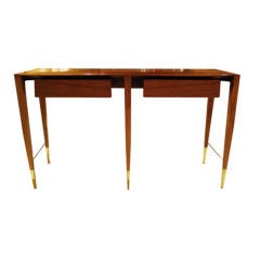 A Rare Brass and Walnut Console Table by Gio Ponti