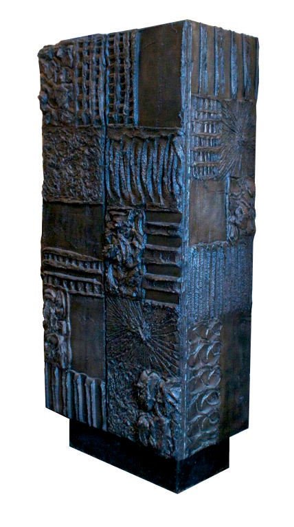 American Sculpted Bronze Cabinet by Paul Evans