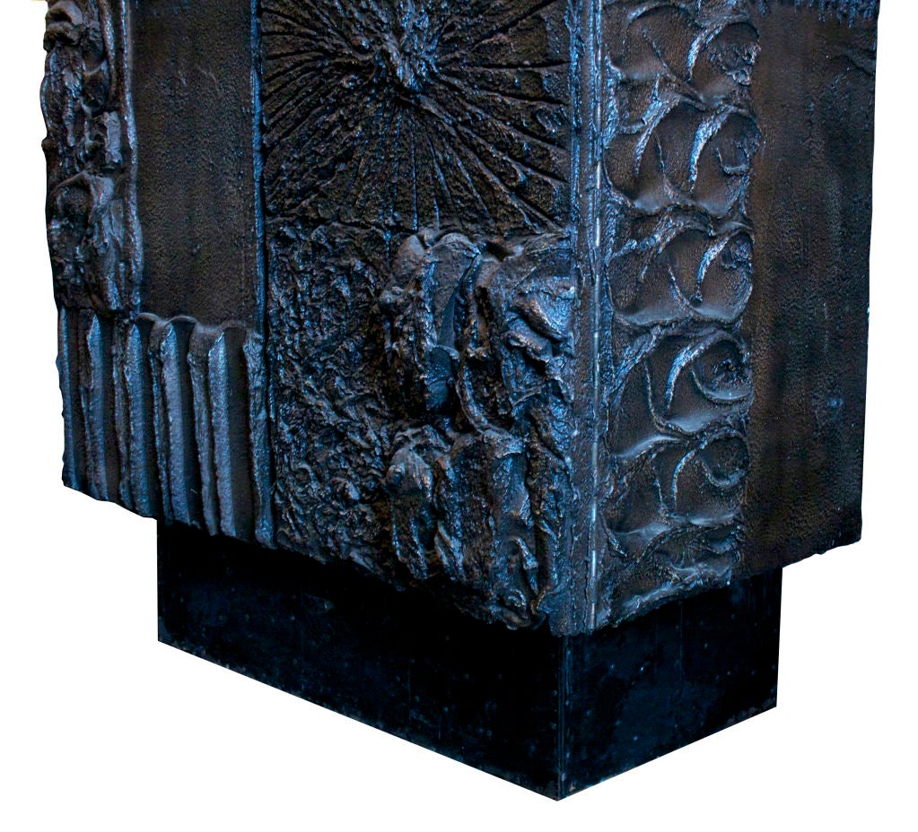Sculpted Bronze Cabinet by Paul Evans 1