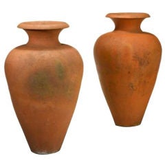 A Pair of Monumental Enfield Pottery Terra Cotta Urns