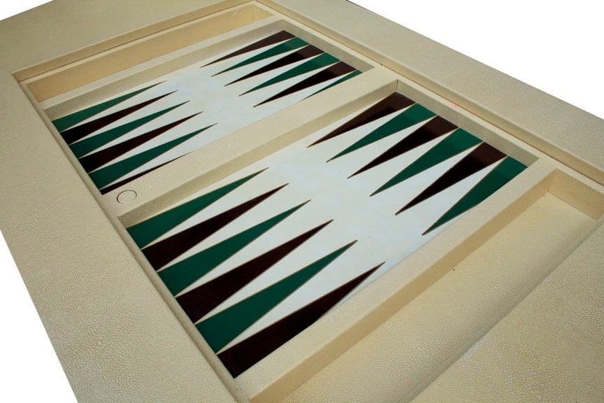 Shagreen-Wrapped Backgammon Table by Karl Springer 1