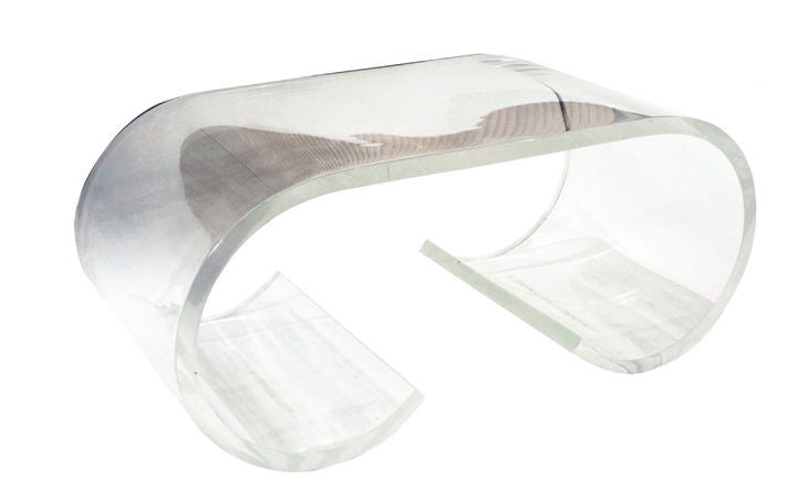 Lucite Scroll Table by Paul M. Jones